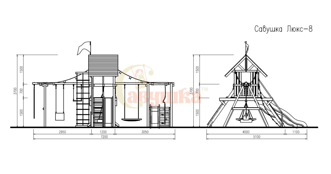 Детская игровая площадка Савушка Lux 8
